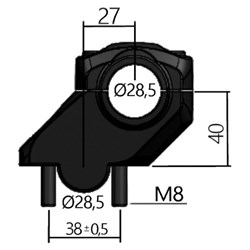 Adaptador de Guidão Avançado 28mm Mesa 28mm Okta Elegance Preto