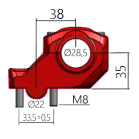 Segunda imagem do produto Adaptador de Guidão Avançado 28mm Okta Elegance Preto