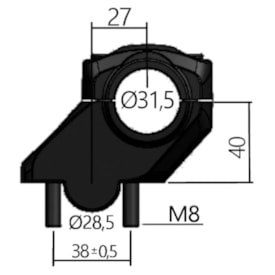 Segunda imagem do produto Adaptador de Guidão Avançado 31mm Mesa 28mm Okta Elegance Preto