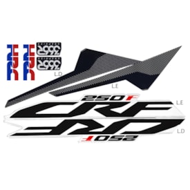 Adesivo Aleta do Tanque Crf 250f Biker Evo Preto