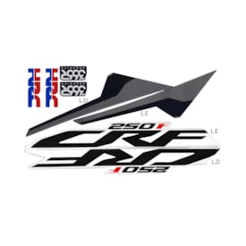 Adesivo Aleta do Tanque Crf 250f Biker Evo Preto Branco