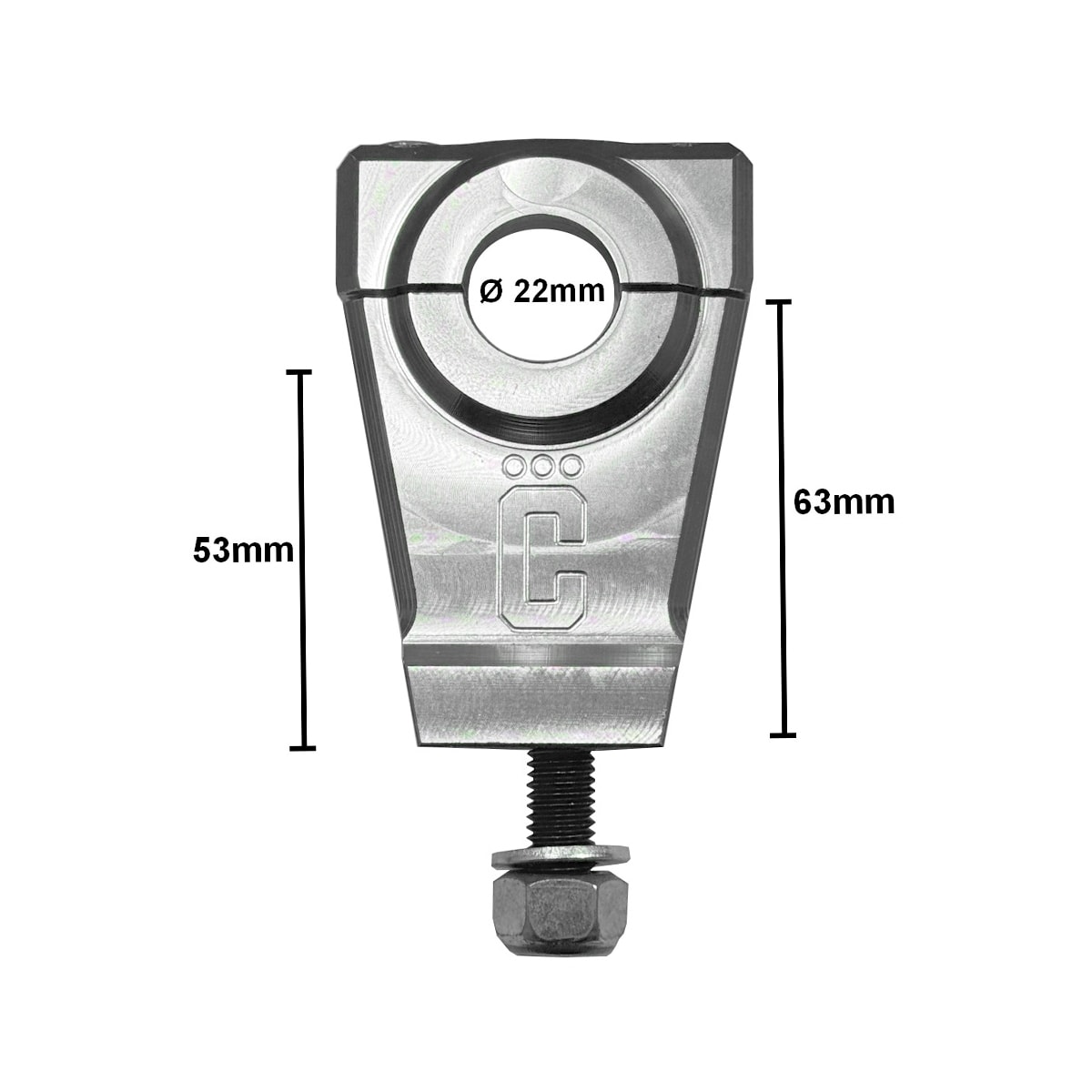 Segunda imagem do produto Alongador de Guidão 22mm Torre Mesa Corona Prata