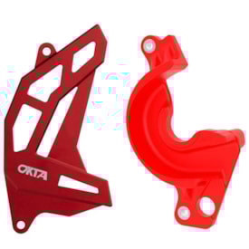 Anti Block Dianteiro E Protetor De Pinhão Crf 230 Okta Vermelho