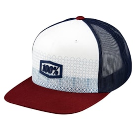 Boné 100% Rollins Snapback Azul Branco Vermelho
