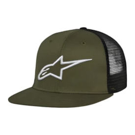 Boné Alpinestars Corp Trucker Snapback Verde Militar