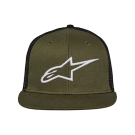 Segunda imagem do produto Boné Alpinestars Corp Trucker Snapback Verde Militar