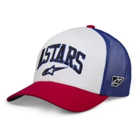 Boné Alpinestars Dunker Trucker Branco Vermelho