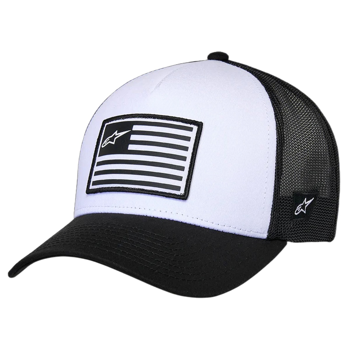 Boné Alpinestars Flag Snapback Branco Preto