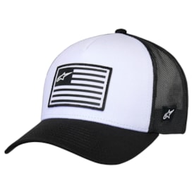 Boné Alpinestars Flag Snapback Branco Preto