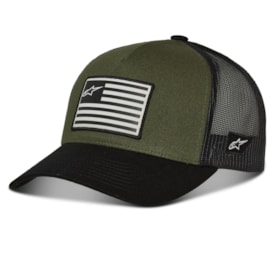 Boné Alpinestars Flag Snapback Verde Militar