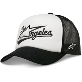 Boné Alpinestars Los Angeles Trucker Branco Preto