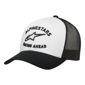 Boné Alpinestars Triple Trucker Snapback Preto Branco