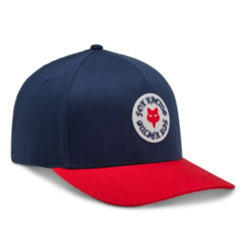 Boné Fox Race Spec Flexfit Azul Vermelho