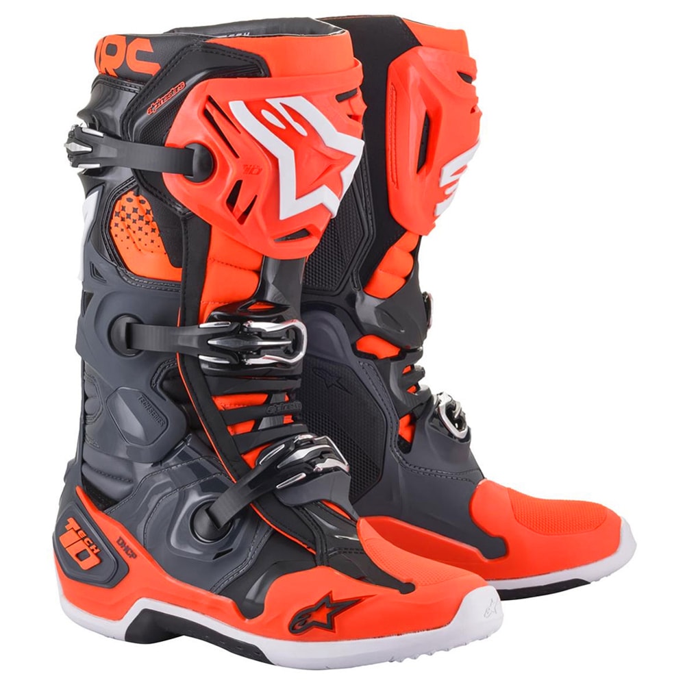 Bota Alpinestars Tech 10 Cinza Laranja