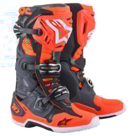 Bota Alpinestars Tech 10 Cinza Laranja