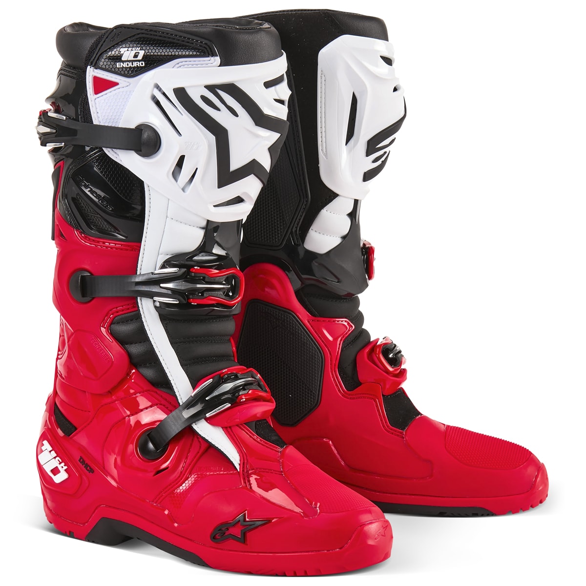 Bota Alpinestars Tech 10 Enduro Vermelho Preto Branco