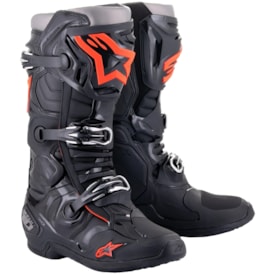 Bota Alpinestars Tech 10 Preto Vermelho Fluor