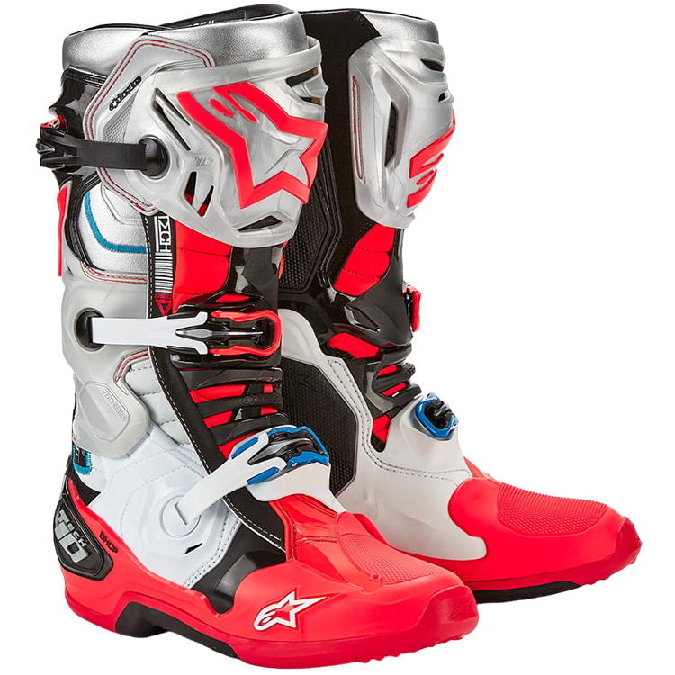 Bota Alpinestars Tech 10 Vision Anaheim 23 Limited Edition Prata