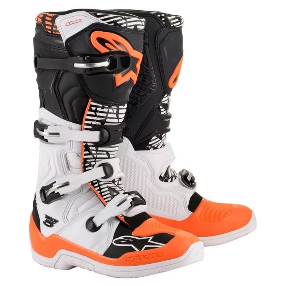 Bota Alpinestars Tech 5 Preto Laranja Fluor