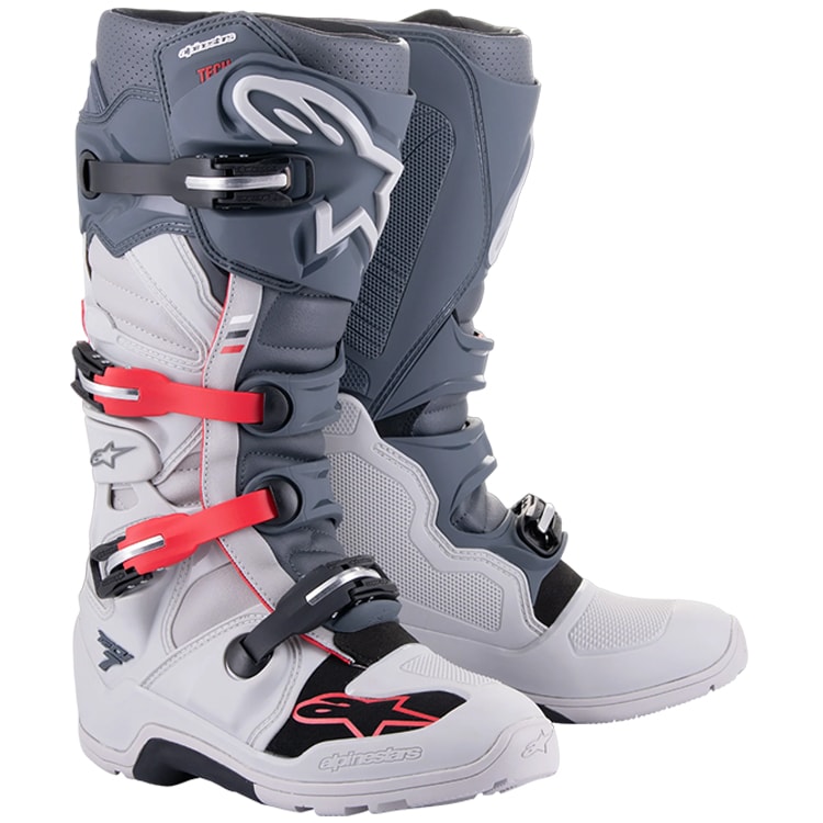 Bota Alpinestars Tech 7 Enduro Cinza Vermelho