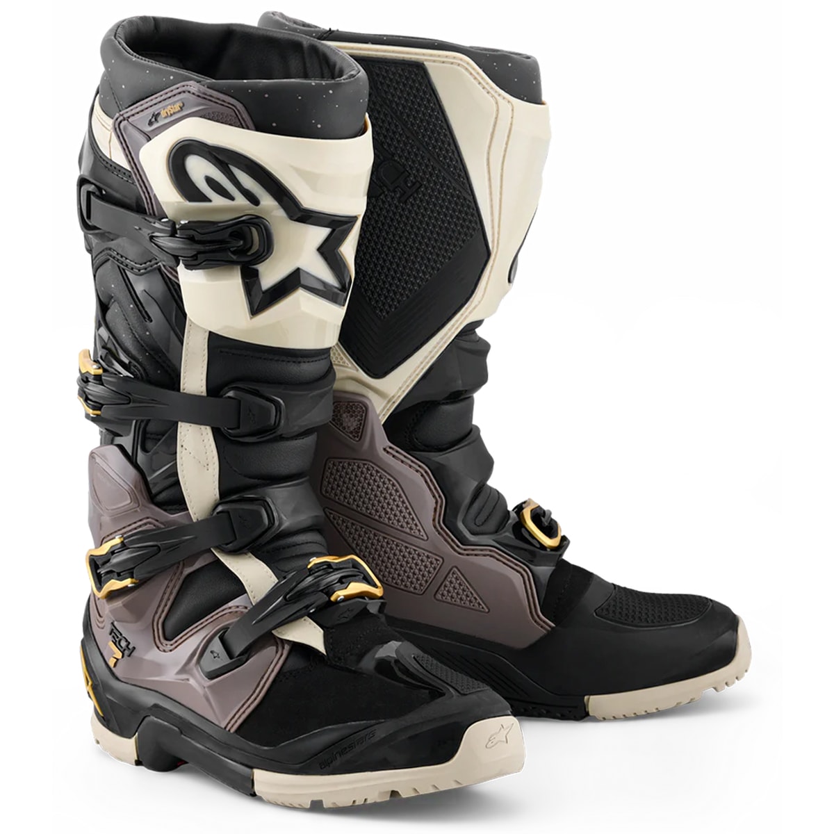 Bota Alpinestars Tech 7 Enduro Drystar Preto Cinza Dourado