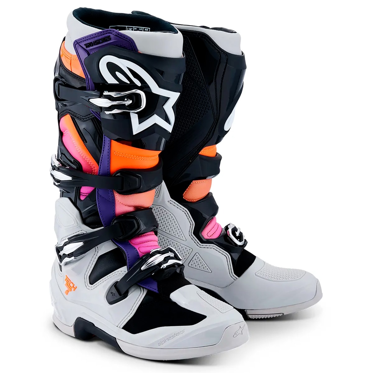Bota Alpinestars Tech 7 Nova 25 Cinza Laranja