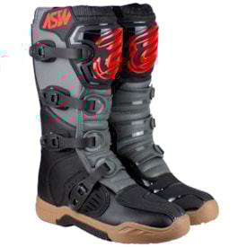 Bota Asw Image Enduro Cinza Preto Vermelho