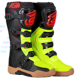 Bota Asw Image Enduro Preto Amarelo Fluor