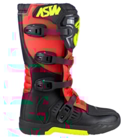 Segunda imagem do produto Bota Asw Image Enduro Preto Vermelho Fluor