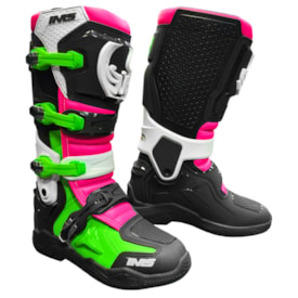 Segunda imagem do produto Bota Ims One Articulada Motocross Preto Verde Rosa