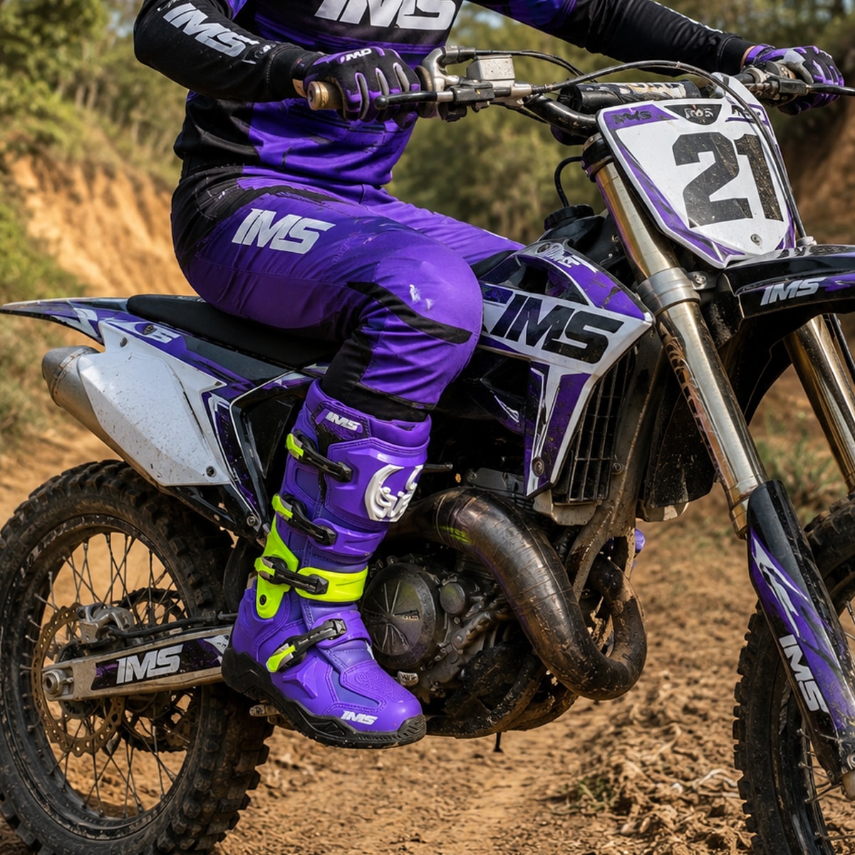 Segunda imagem do produto Bota Ims One Articulada Motocross Roxo