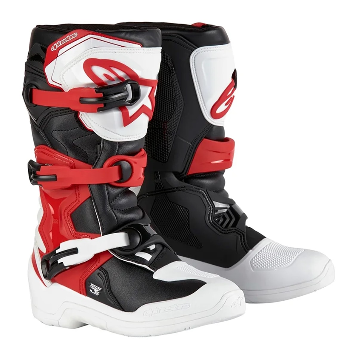 Bota Infantil Alpinestars Tech 3s Branco Vermelho Preto