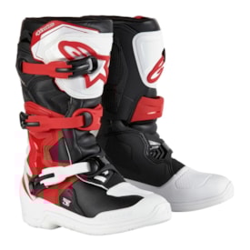 Bota Infantil Alpinestars Tech 3s Branco Vermelho Preto