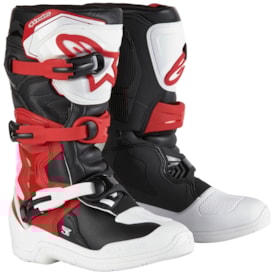 Bota Infantil Alpinestars Tech 3s Branco Vermelho Preto