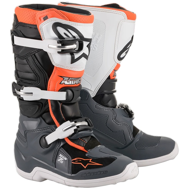 Bota Infantil Alpinestars Tech 7s Preto Laranja Branco