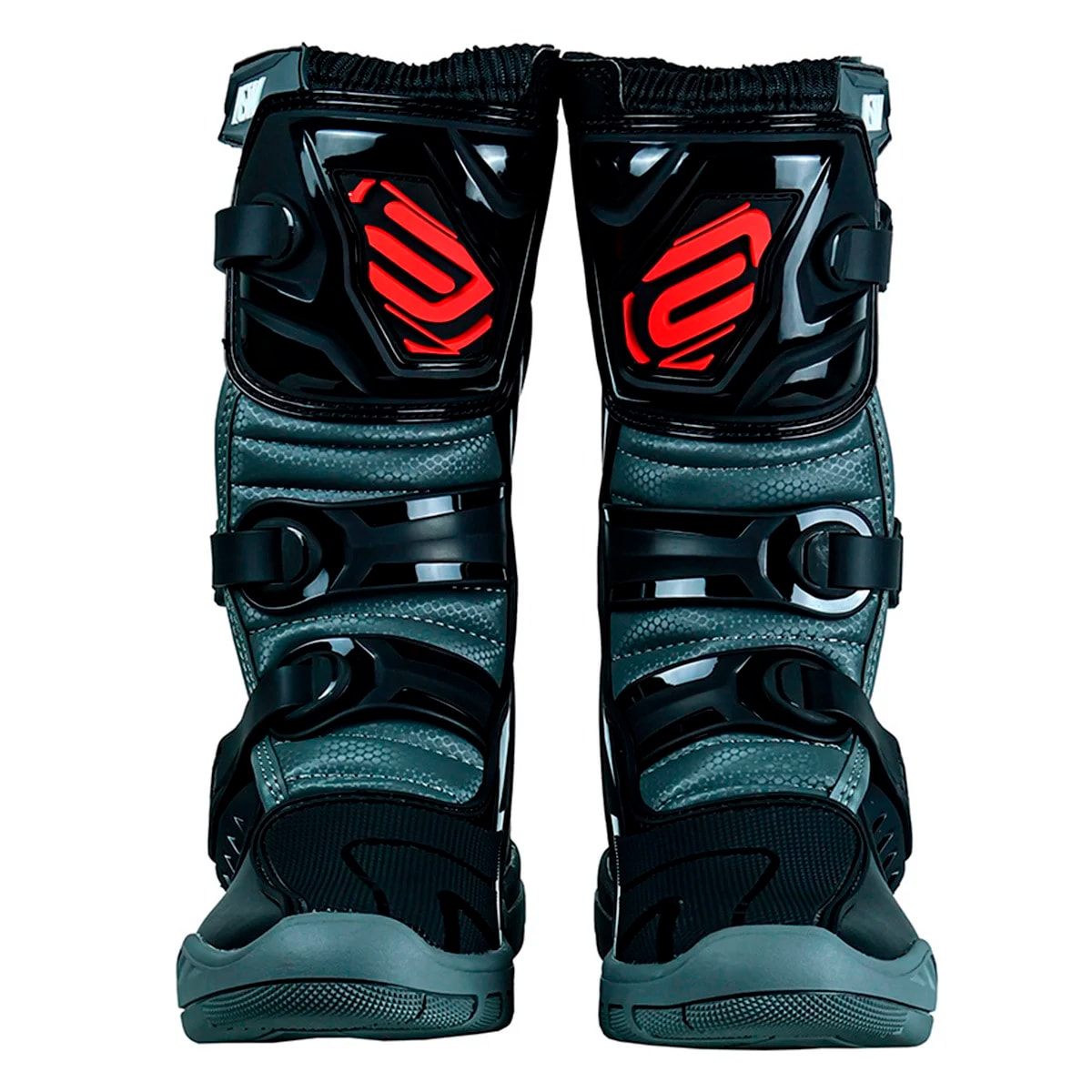 Bota Infantil Asw Kids Preto Cinza Vermelho1