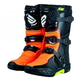 Bota Infantil Asw Kids Preto Laranja Fluor
