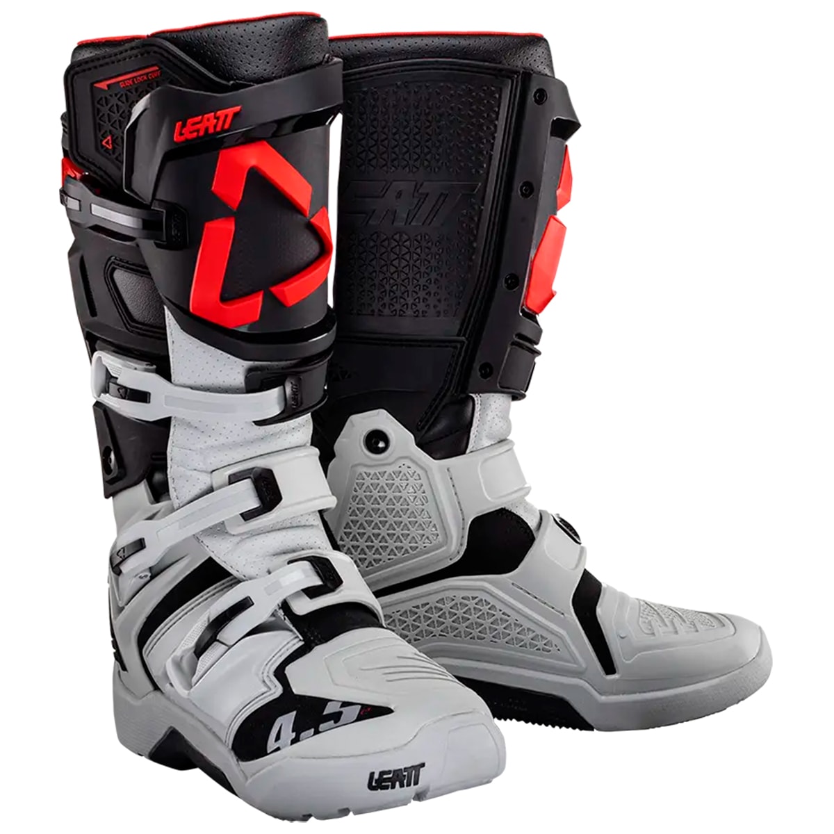 Bota Leatt 4.5 Enduro Cinza Preto Vermelho