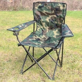 Segunda imagem do produto Cadeira Dobrável Camping Camuflada Verde