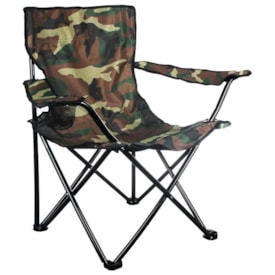 Cadeira Dobrável Camping Camuflada Verde
