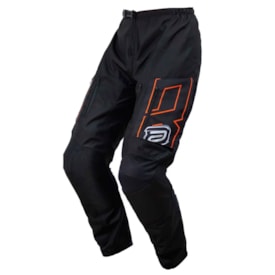 Calça Asw Ranger Preto Laranja Trilha Enduro com Bolso