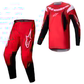 Calça e Camisa Alpinestars Fluid 25 Haul Vermelho Preto