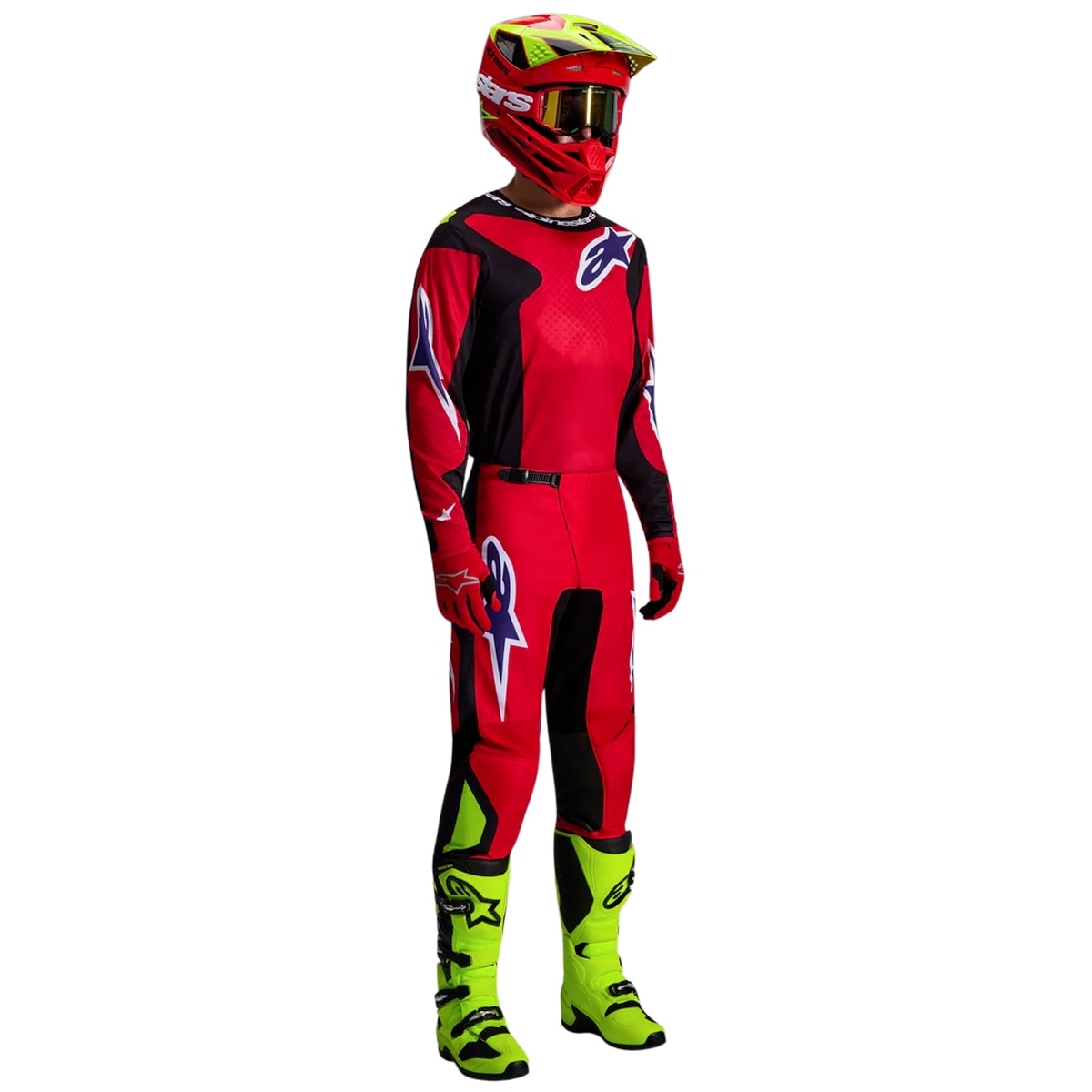 Segunda imagem do produto Calça e Camisa Alpinestars Fluid 26 Grid Vermelho Preto