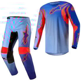 Calça e Camisa Alpinestars Fluid Lucent 24 Azul Laranja