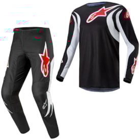 Calça e Camisa Alpinestars Fluid Lucent 24 Preto Branco