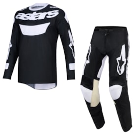 Calça e Camisa Alpinestars Racer Air Riway Preto Branco