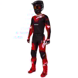 Segunda imagem do produto Calça e Camisa Alpinestars Racer Veil Preto Vermelho