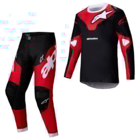 Calça e Camisa Alpinestars Racer Veil Preto Vermelho