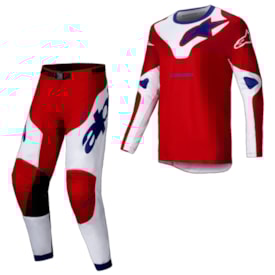 Calça e Camisa Alpinestars Racer Veil Vermelho Branco