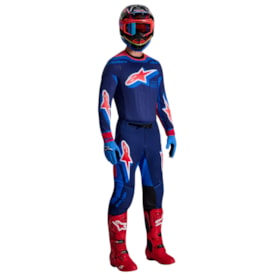 Segunda imagem do produto Calça e Camisa Alpinestars Supertech 26 Vista Azul Vermelho